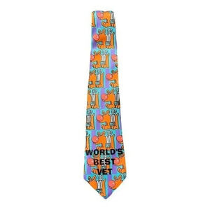 Zazzle Worlds Best Vet Dog Pattern Mens Tie  Vibrant Full Color
